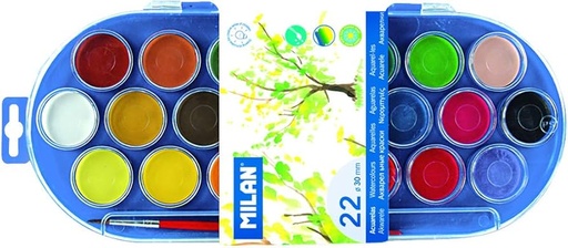[3CLEAC22CL] ACUARELAS 22 COLORES SEMI HUMEDAS